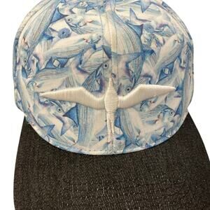 Double Portion Supply Snapback Hat Awa Fish Iwa Bird Hawaii 3D Embroidery Black